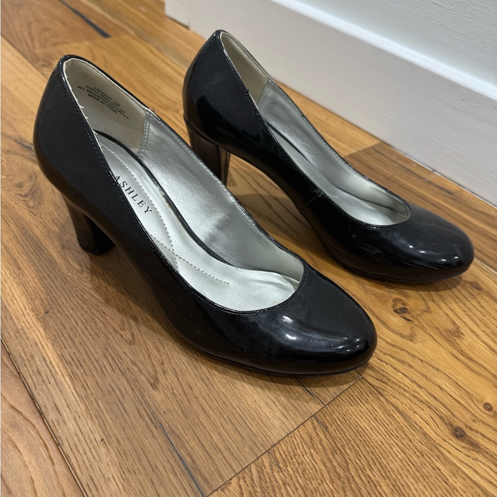 Laura Ashley patent black heels